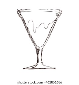 Glass concept represented by cup icon. Isolated and sketch illustration