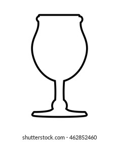 Glass concept represented by cup silhouette icon. Isolated and flat illustration