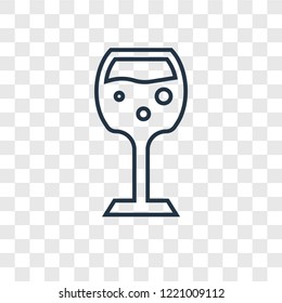 Glass concept vector linear icon isolated on transparent background, Glass concept transparency concept in outline style