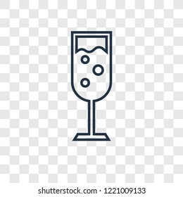 Glass concept vector linear icon isolated on transparent background, Glass concept transparency concept in outline style