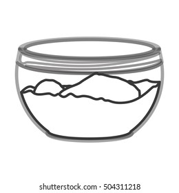 glass container with flour