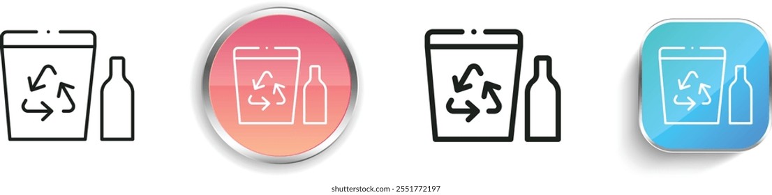 glass container icon. Thin Linear, Regular and Button Style Design Isolated On White Background