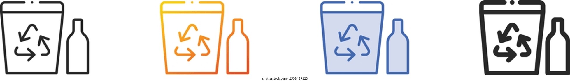 glass container icon.Thin Linear, Gradient, Blue Stroke and bold Style Design Isolated On White Background