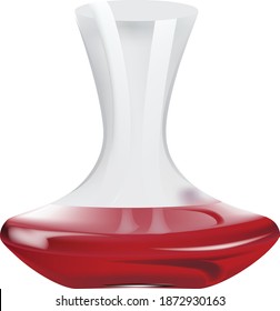 recipiente de vidrio con vino tinto