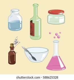 glass containers of various shapes