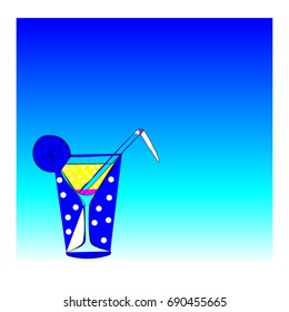 A glass of cool beverage was made by barista, hand dawn vector illustration.