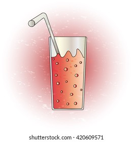 a glass of cool drink. Vector. 