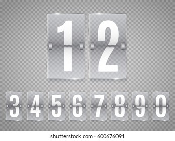 Glass Countdown timer isolated on transparent background. Clock counter. Vector template 