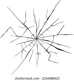 glass crack transparent vector illustration isolated