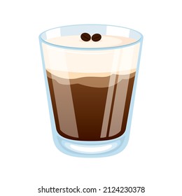 Glass Of Cream Coffee Liqueur Icon Vector. Kahlua Mexican Drink Icon Isolated On A White Background. Mixed Alcoholic Coffee Drink Vector