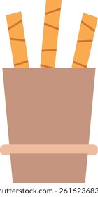 Glass with crunchy sweet sticks
