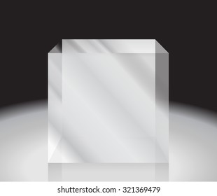 glass cube. Abstract 3d illustration. Editable vector.