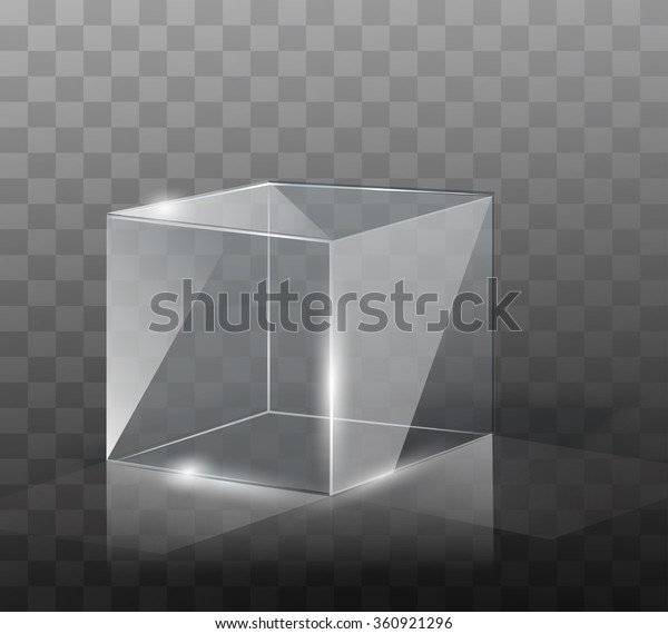 透明な背景にハイライトとガラスの立方体 のベクター画像素材 ロイヤリティフリー