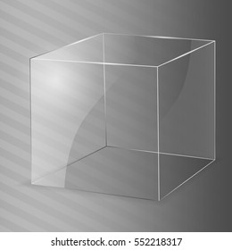 Glass Cube. Vector Illustration.