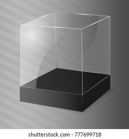 Glass Cube. Vector Illustration.