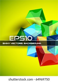 Glass cubes. Vector abstract background