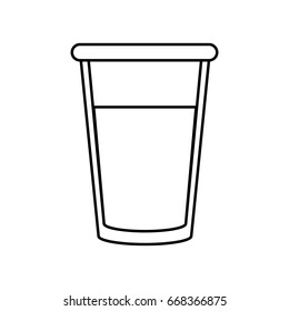 glass cup with beverage icon image 