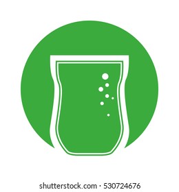 glass cup bubbles outline with green color circle vector illustration eps 10