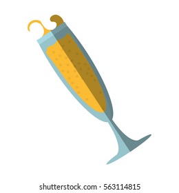 glass cup champagne bubbles shadow vector illustration eps 10