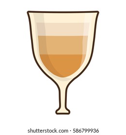 glass cup coffee beverage vector illustration eps 10
