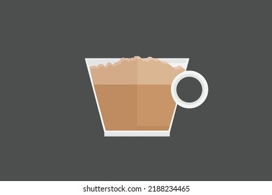 glass cup of coffee cream top vector