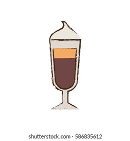 glass cup coffee espresso cream vector illustration eps 10