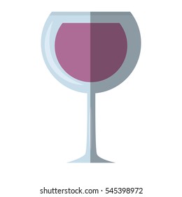 glass cup cognac beverage shadow vector illustration eps 10