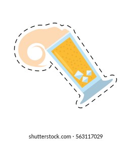 glass cup drink foam ice dot line vector illustration eps 10