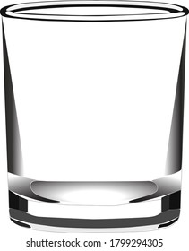 Glass cup for drinks isolated, vector illustration