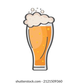 glass cup with foamy beer