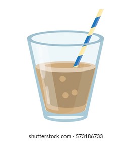 glass cup fresh drink with straw