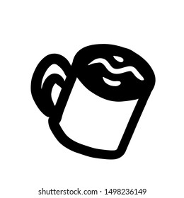 Glass cup icon logo mug Outline beverage vector illustration coffee line art drink 