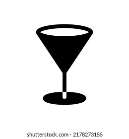Glasbecher Ikone Vektorgrafik Logo Vorlage für viele Zwecke. Einzeln auf weißem Hintergrund. Glyph-Stil.
