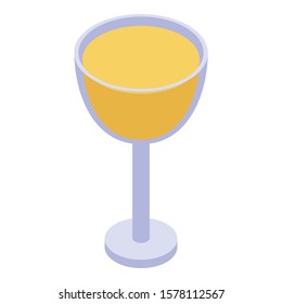 Glass cup of juice icon. Isometric of glass cup of juice vector icon for web design isolated on white background