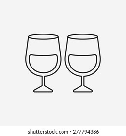 Glass cup line icon