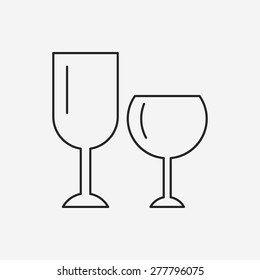 Glass cup line icon