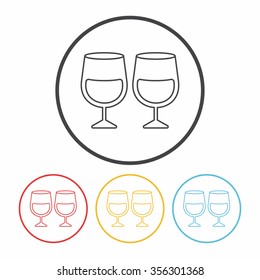 Glass cup line icon