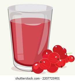 Glass Cup And Red Currant Juice