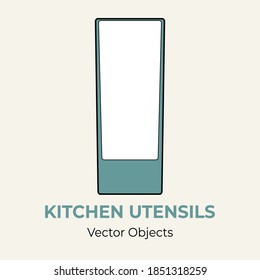 Glass cup simple form vector illustration. Vector line illustration isolated logo icon cafe menu banner flayer Glassware logo white silhouette high drink glass cold water juice soda isolate background