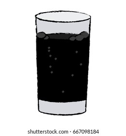 glass cup with soda fresh cold
