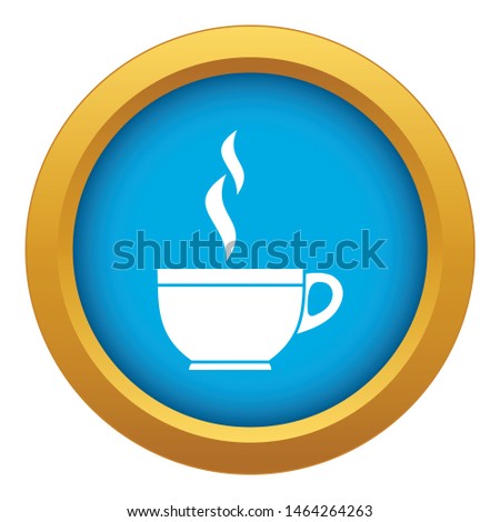 Glass cup of tea icon blue vector isolated on white background for any design