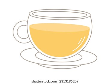 Copa De Vidrio Con Ilustración Del Vector De Té