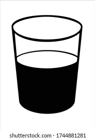 Glasbecher - Vektor schwarz-weiß Silhouette. Glas - ein Element für ein Logo oder ein Zeichen.