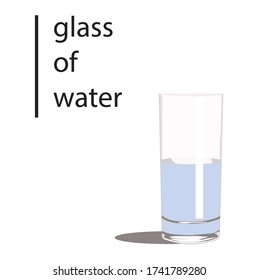 Vidrio de agua aislado ilustración vectorial sobre fondo blanco.
