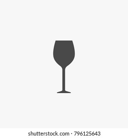 glass cup for wine or champagne vector icon drink cup