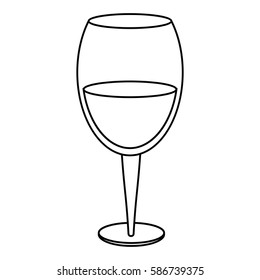glass cup wine drink thin line