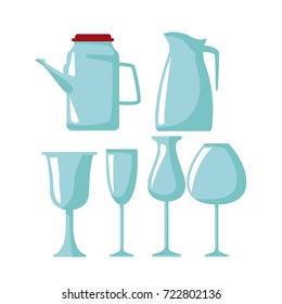 Glass cups icons