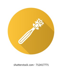 Glass cutter flat design long shadow glyph icon. Vector silhouette illustration