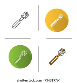 Glass cutter icon. Flat design, linear and color styles. Isolated vector illustrations