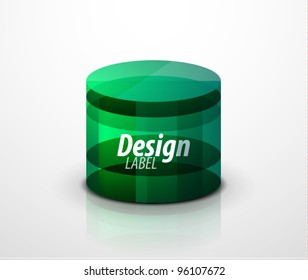 Glass cylinder icon. Vector eps10 object